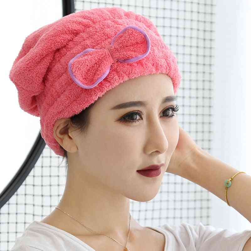 Solid Color Microfiber Quick Bath Dry Hair Turban Cap - Women, Dry Hair Head Wrap Hat