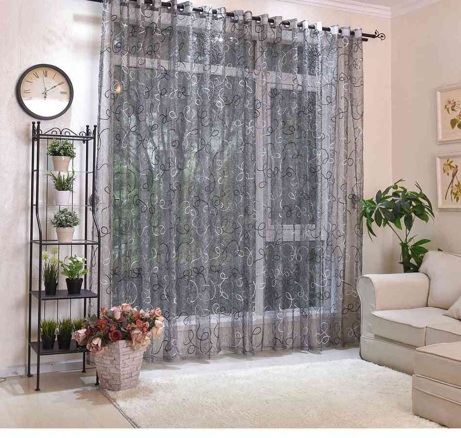 Home Decor Sheer Panel Tulle Curtain For Living Room, Bedroom Door, Window Voile Drapes