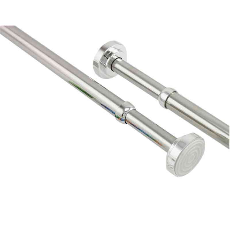 Stainless Steel Spring Tension Rod Rail Curtains (silver)