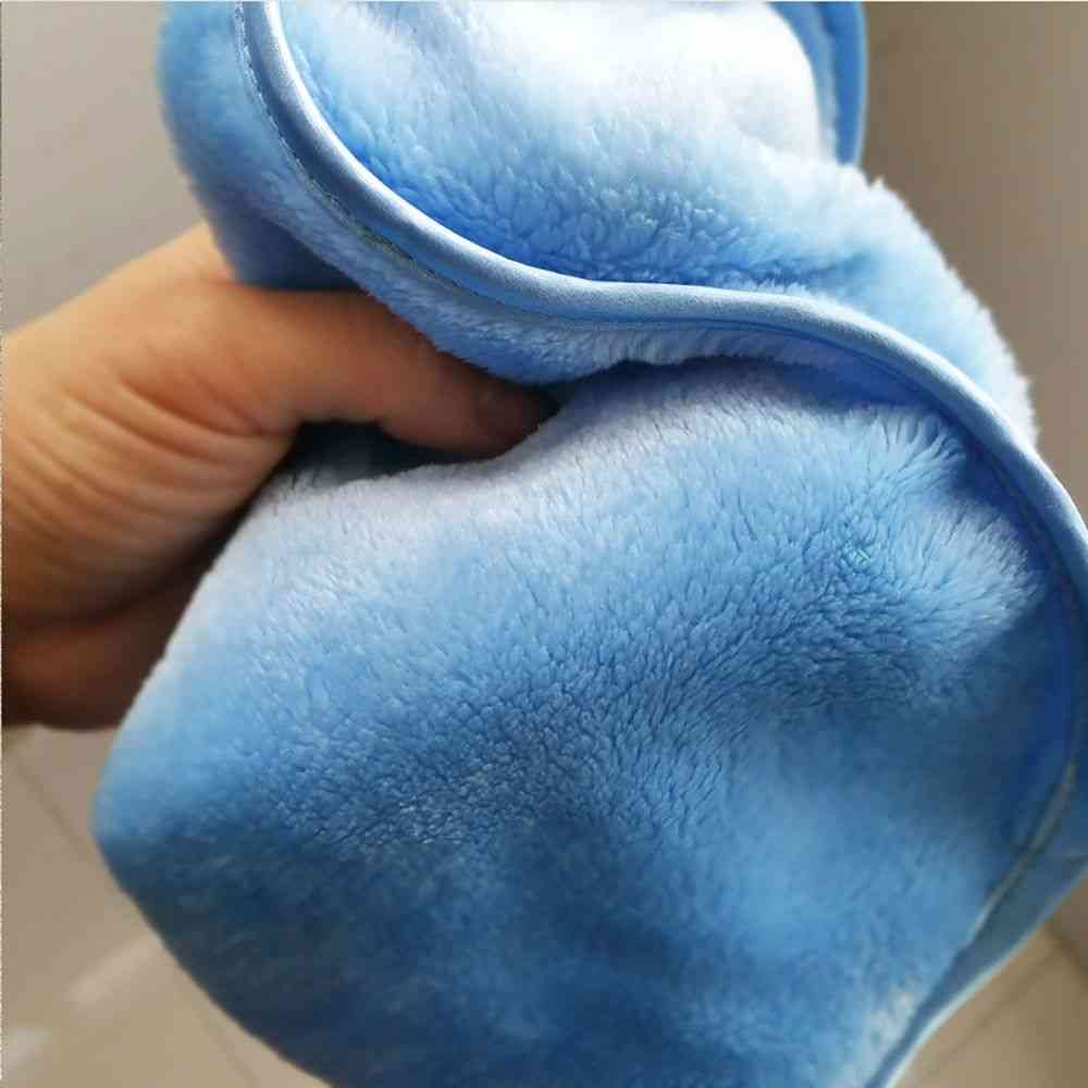 Toalla de eliminación de maquillaje facial reutilizable Almohadillas de tela de microfibra Limpiar herramienta de limpieza facial - Azul cielo 40x17cm