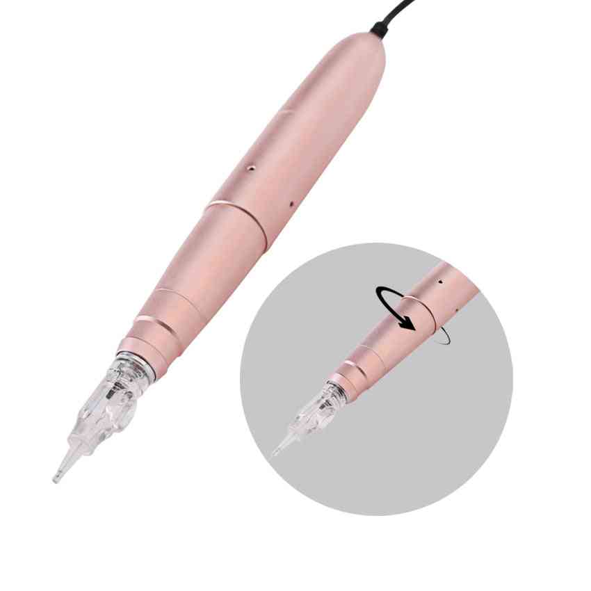 Permanent Professional Makeup Machine With Cartridge Needle - Easy Click Tattoo Pen Rotary For Eyebrow , Lips
