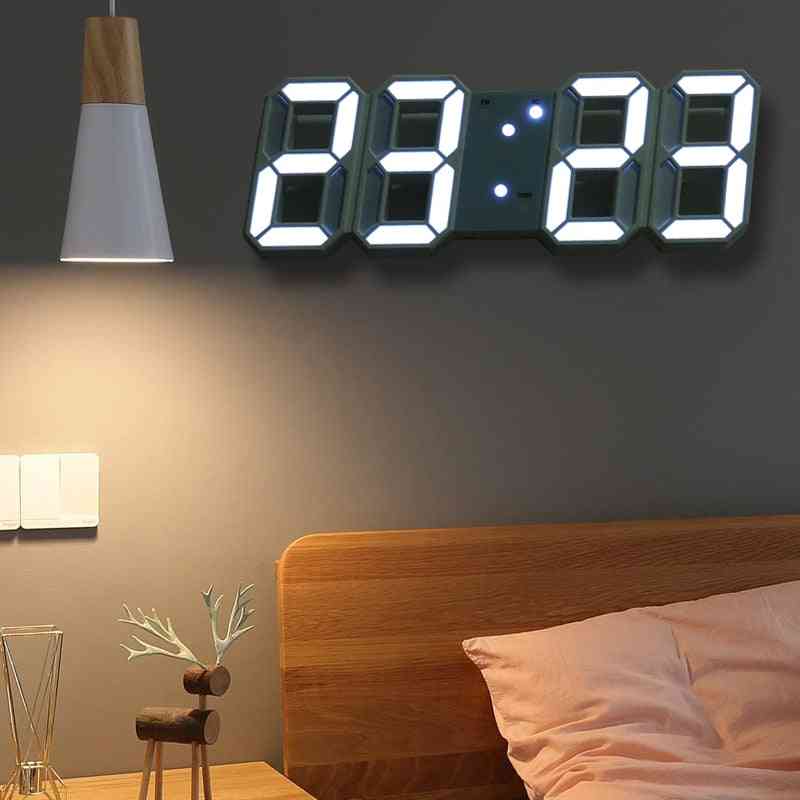 Orologio da parete con retroilluminazione automatica digitale a led - sveglia, data, temperatura, decorazione della casa, orologio da tavolo