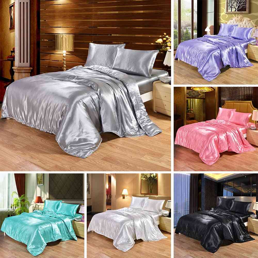 Luxury Satin Silk Bedding Set - Queen, King Size Bed Set