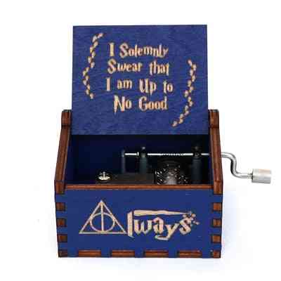 колекционерски предмети на Хари Потър - дървена ръчна манивела -синя музикална кутия