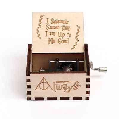 I Solemnly Swear That I Am Up To No Good Wooden Hand Crank 18 Tones Music Box - Harry Potter Collectibles