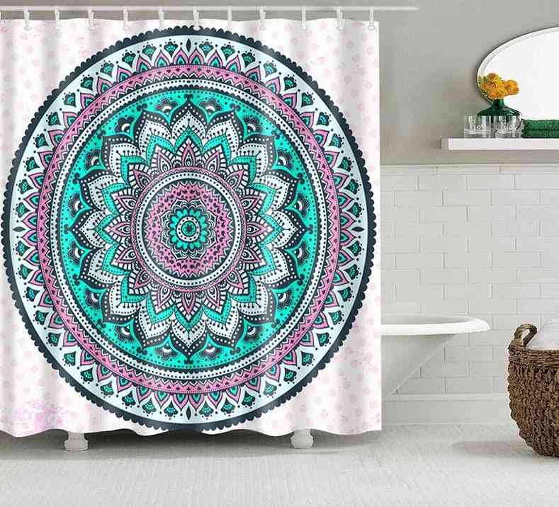 Mandala Geometric Print Shower Curtain