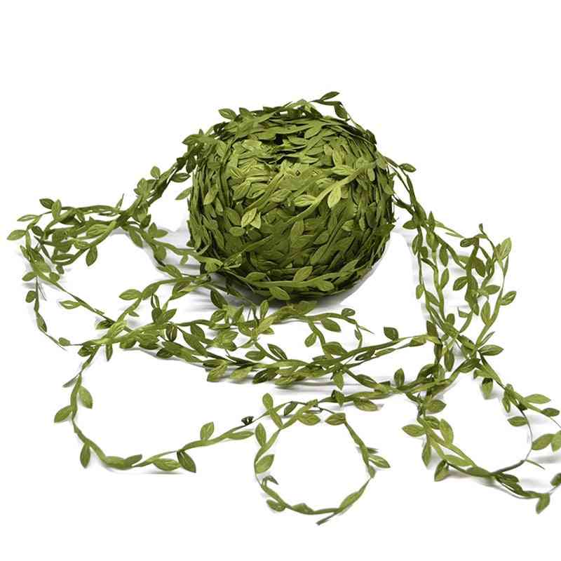 Feuilles vertes artificielles faites à la main en forme de feuille pour la décoration de mariage, scrapbooking cadeau, faux fleuri