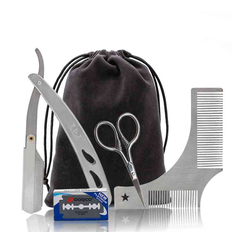 Beard Grooming Kit - Trimming Shaving Brush Comb Beard Set