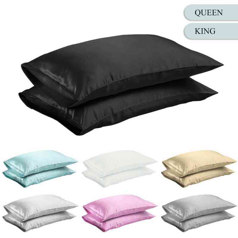 Smooth Silk Satin Pillow Case Bedding For Home