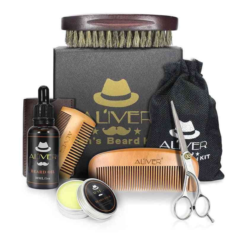 Beard Styling Care Cleaning Kit, Comb, Brush, Cream, Shampoo