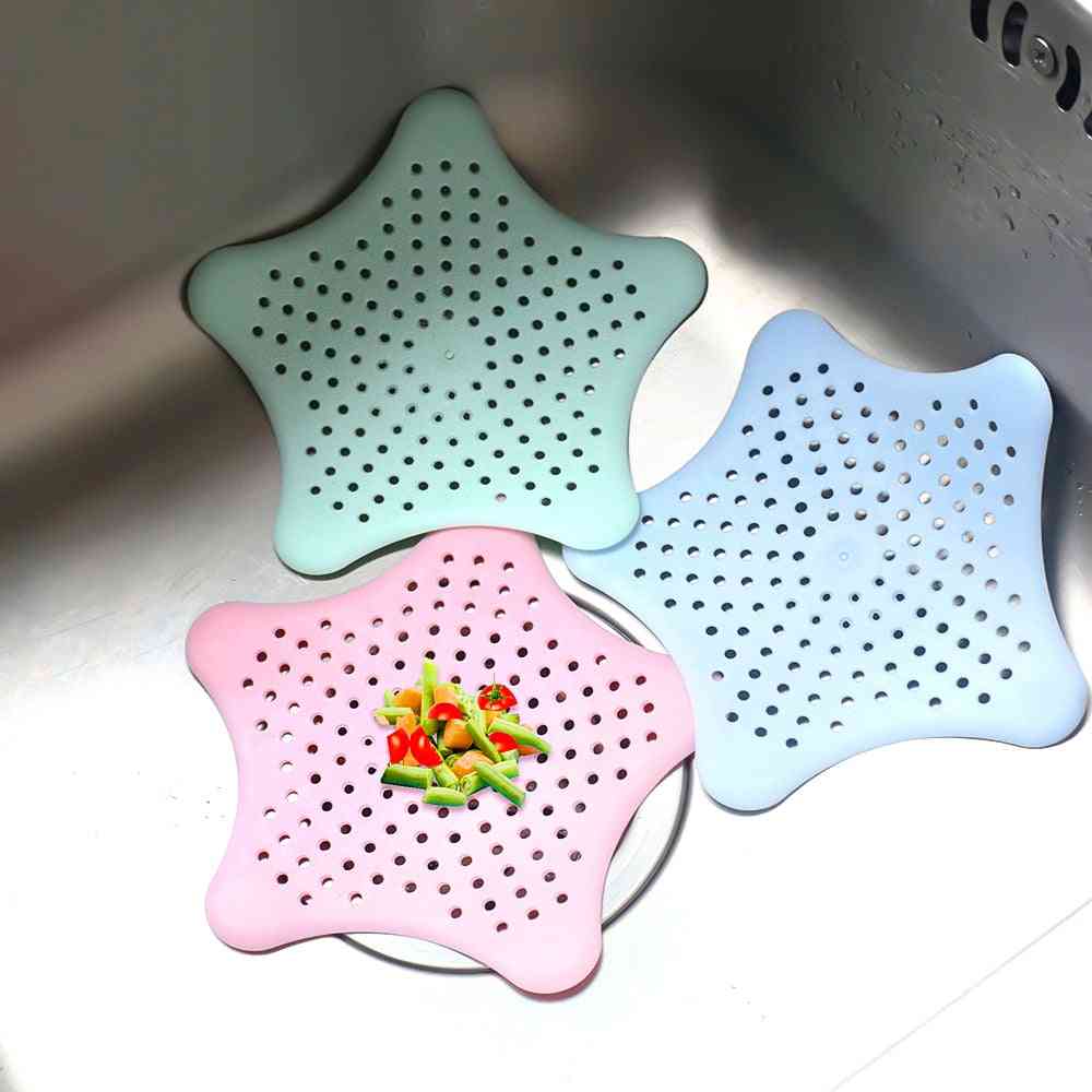 Kreativ stjerneformet køkkenvaskfilter - anti-blokerende gulvafløb suger & sil