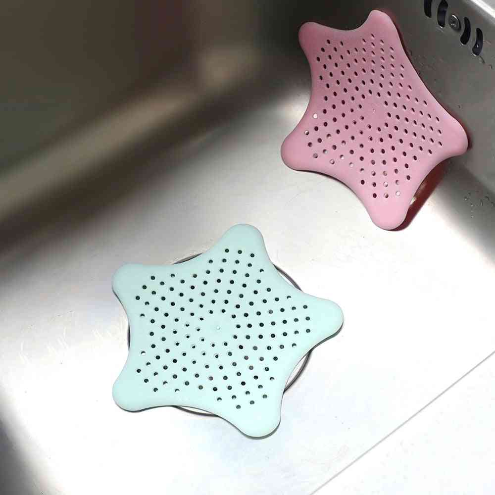 креативен филтър за кухненска мивка с форма на звезда - антиблокиращ подов отводнителен смукач и цедка