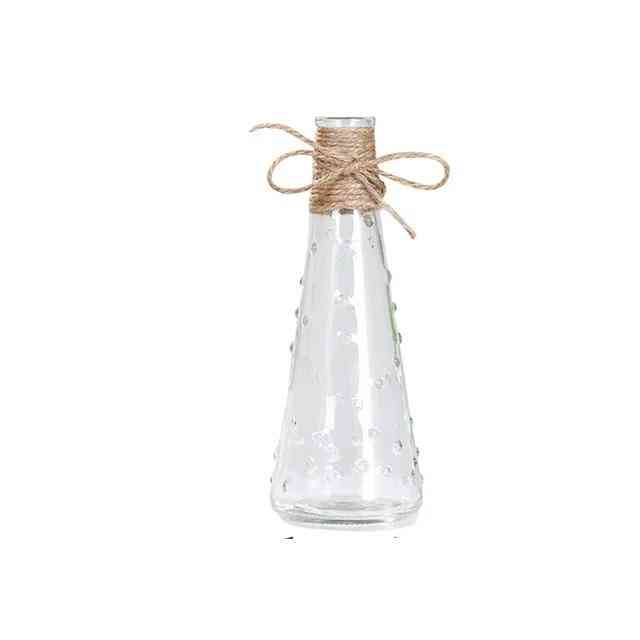 Vase en verre de corde de style nordique - décoration de table de salon eau transparente hydroponique fleur corde sèche vase à fleurs, décoration de la Saint-Valentin bricolage