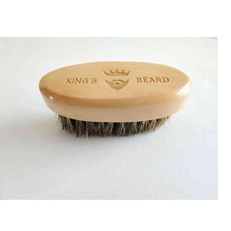 Portable Mini Boar Bristle Beard Brush - Mustache Beard Care