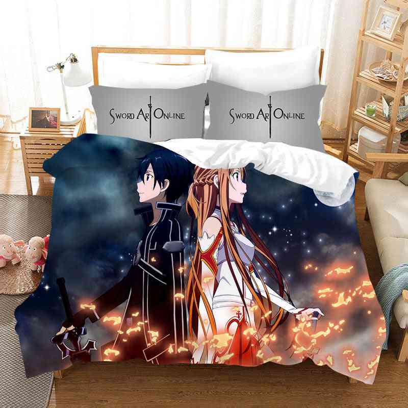 3d Printed Sword Art Bedding Sets, Quilt Cover And Pillowcase