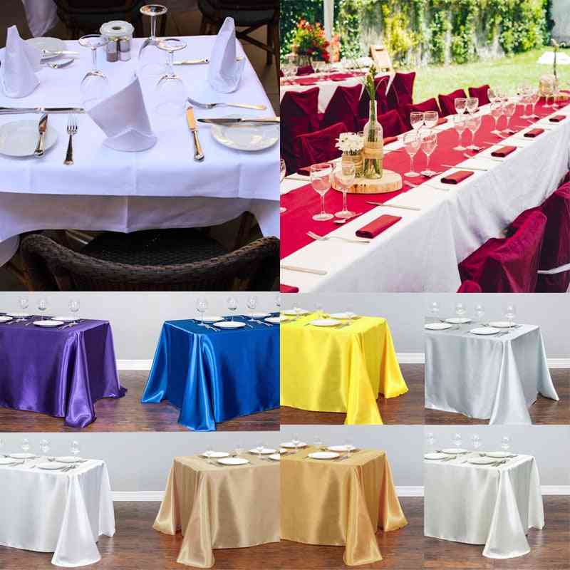 Satin Rectangular Table Cloth For Wedding, Hotel Banquet, Party, Christmas, Home Decoration