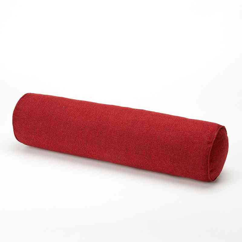 Solid Color Round Removable Washable Lumber Cushion - Bed Roll Head, Leg, Back Support Light Travel Column Pillow