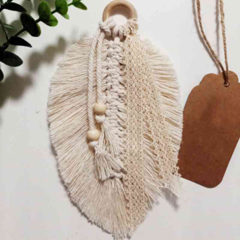 Home Decoration Wall Hanging Macrame - Feathered Charm Hanging For Car, Wall, Door