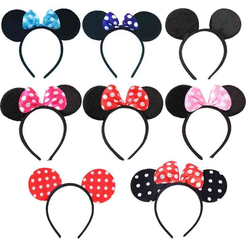 Cute Mickey Minnie Shiny Ears Hairband For Birthday Party, Christmas Celebration