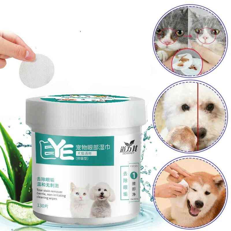 Salviettine umidificate per animali domestici cane gatto salviette per la pulizia degli animali domestici toelettatura lacrima smacchiatore asciugamano pulito