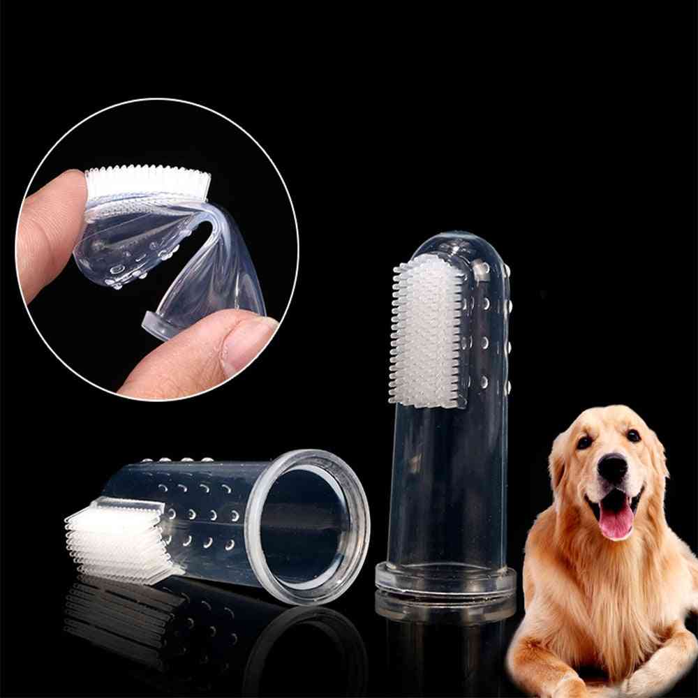 Super Soft Pet Finger Toothbrush Teddy Dog Brush Bad Breath Tartar Teeth Tool Dog Cat Cleaning Supplies