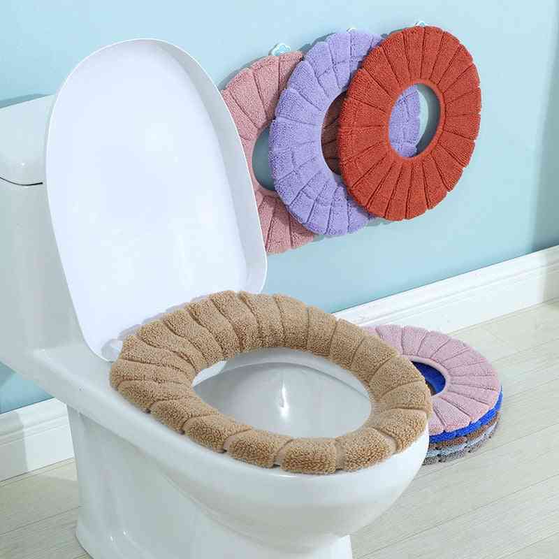 Neulottu pestävä kurpitsakuvioinen wc-istuintyynynpäällinen kylpyhuoneelle - 02