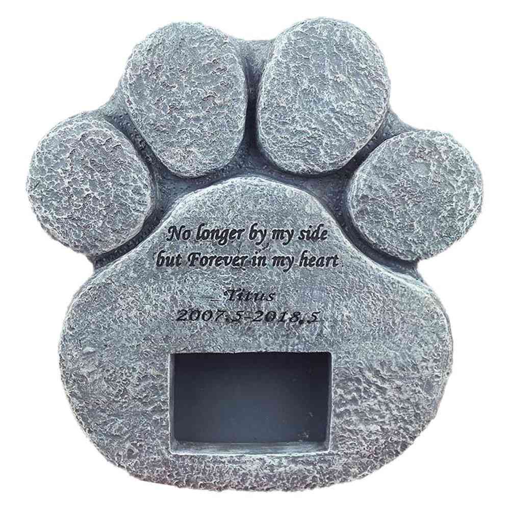 Minnesgravstein for kjæledyr minnesmerke gravstein grav hund katt labbtrykk dyre begravelse fotavtrykk formet kan sette bilder