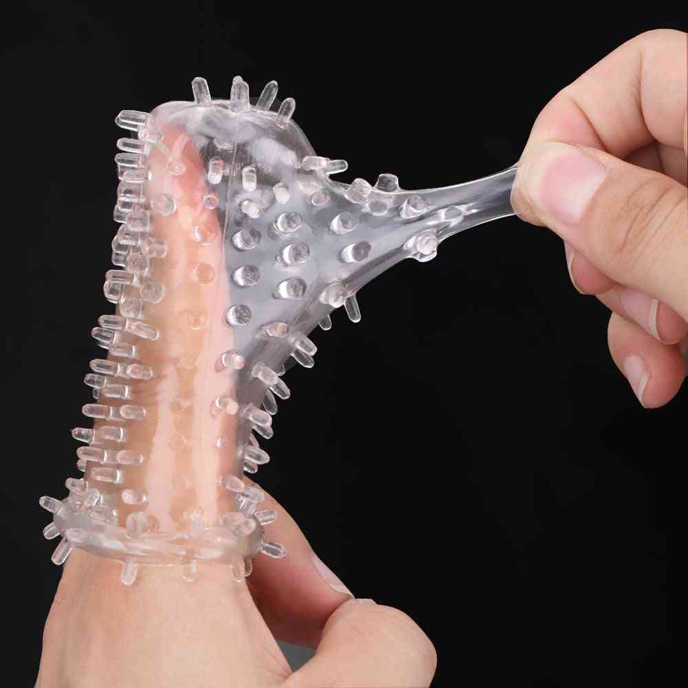 Male Penis Enlargement And Reusable, Spiked, Dotted Condom
