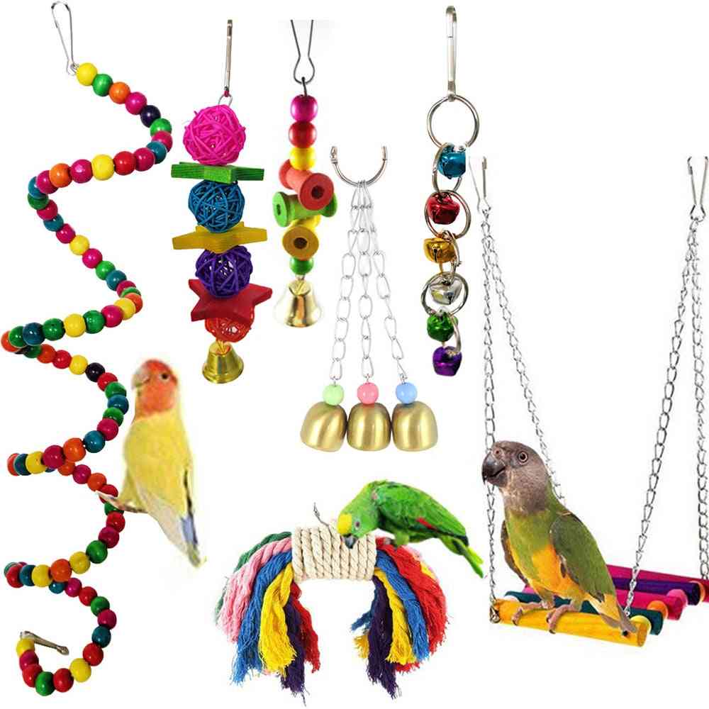 Combination Parrot Toy, Bird Articles Parrot Bite Toy, Bird, Parrot Swing Ball Bell Standing Training