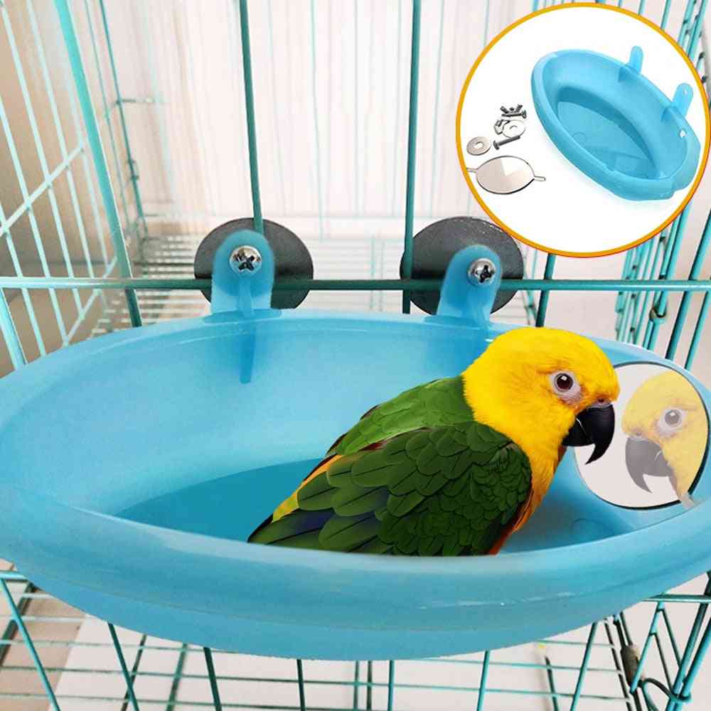 вана за папагали pipifren с огледало аксесоари за клетка за птици огледална вана душ кабина, малка играчка за домашни любимци в клетка за папагали
