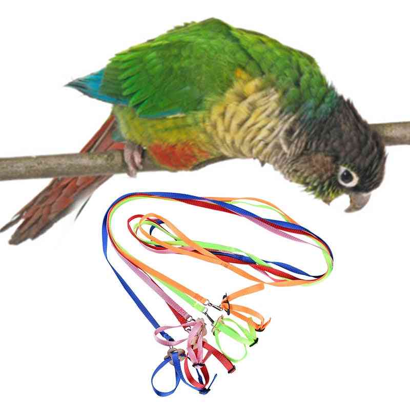 Smycz pociągowa dla papug 1cm szeroka, regulowana poliestrowa uprząż przeciwgryzowa lina do małych produktów dla ptaków - 2
