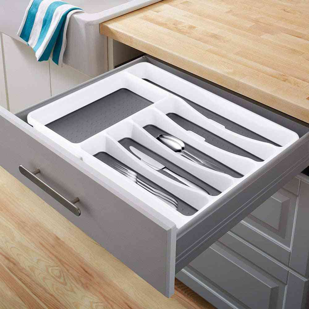 6 Compartments-cutlery Drawer Organizer-kitchen Tableware Tray