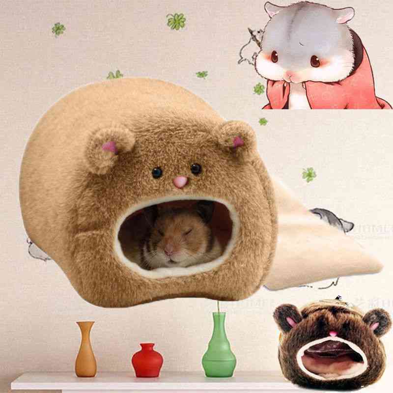 Warm Bed Rat Hammock Squirrel Winter Pet Toy Hamster Cage House Hanging Nest+mat