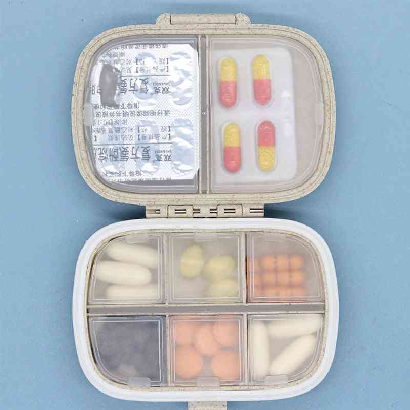 Contenedor organizador de rejillas para tabletas, pastilla de viaje buey con anillo de sello para medicamentos