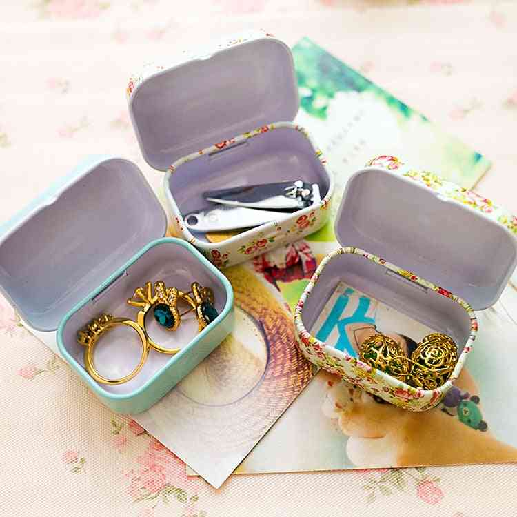 Mini caja de hojalata colorida retro cajas de embalaje de frascos sellados: joyas, caja de dulces, cajas de almacenamiento de pendientes