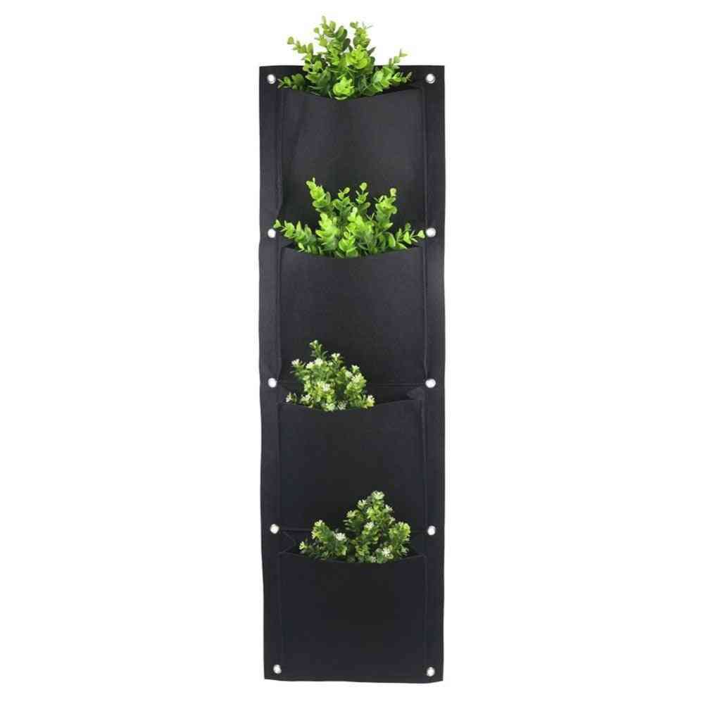Wall Mounted Flower Pots - Vertical Hanging Planting Bags, Pouch For Balcony, Wall Decor