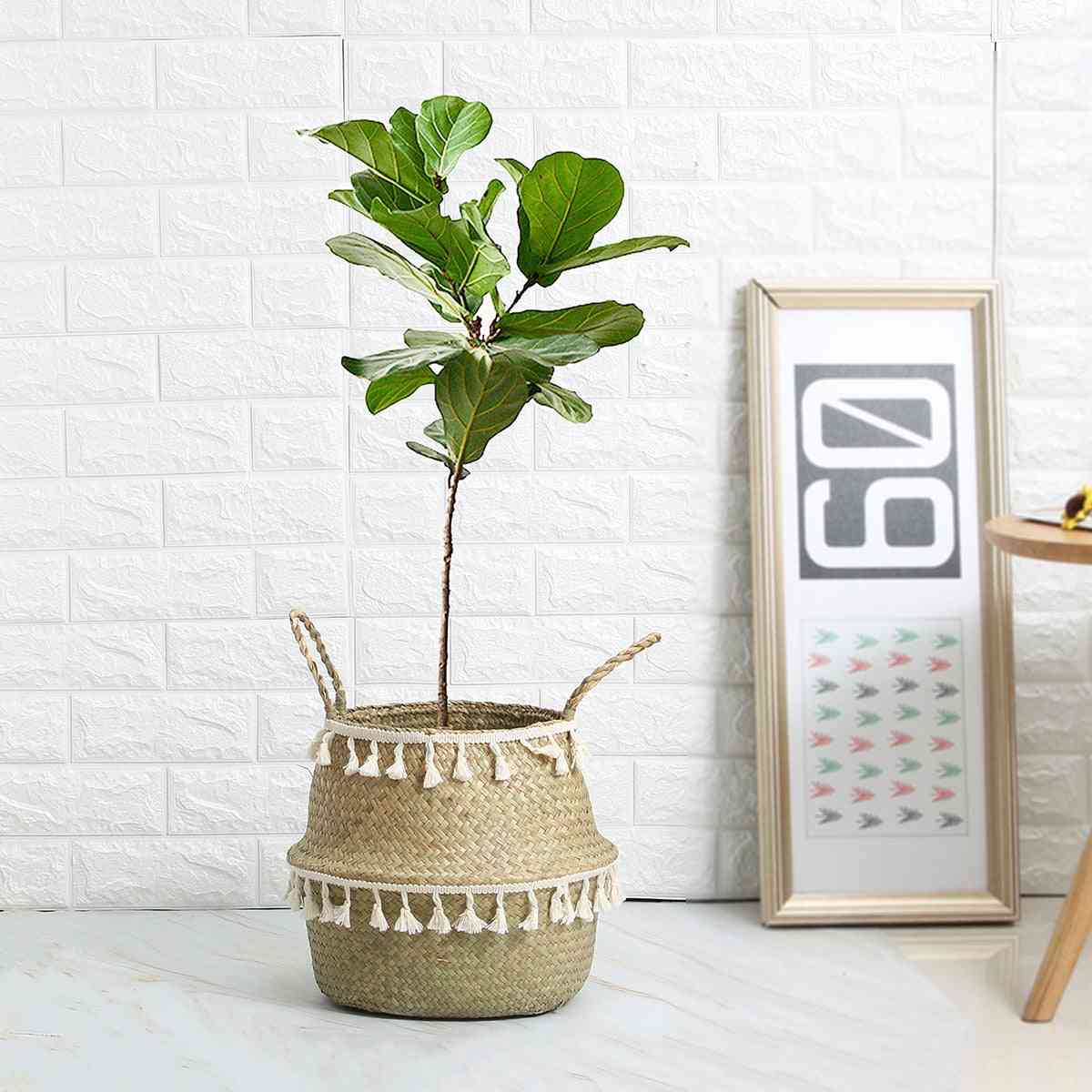Kvast design handgjorda bambu lagring korgar - trädgård blomkruka, tvättkorg behållare, leksakshållare