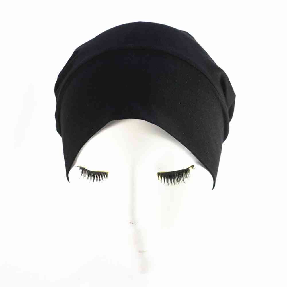 Women's Satin, Solid Wide Band, Sleeping Hat For Hair Care
