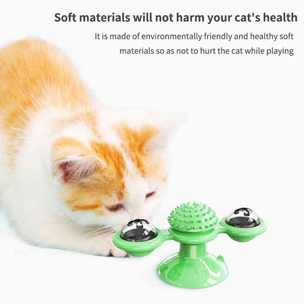 Mulino a vento giocattoli per gatti puzzle giradischi rotante con pennello gioco del gatto giocattoli del gioco mulino a vento gattino giocattoli interattivi forniture per animali domestici