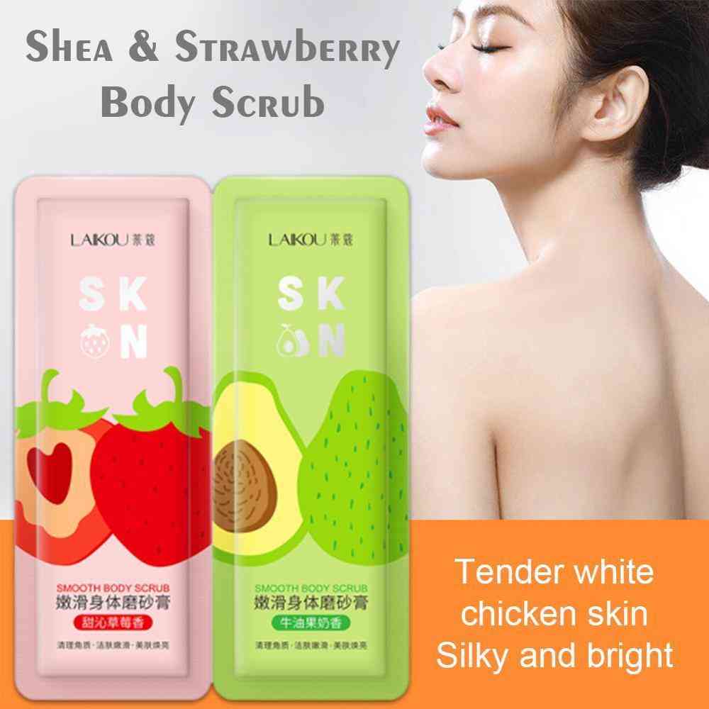 Avocado Milk And Strawberry Flavour, Body Exfoliating Scrub For Deep Cleansing And Acne Treatment