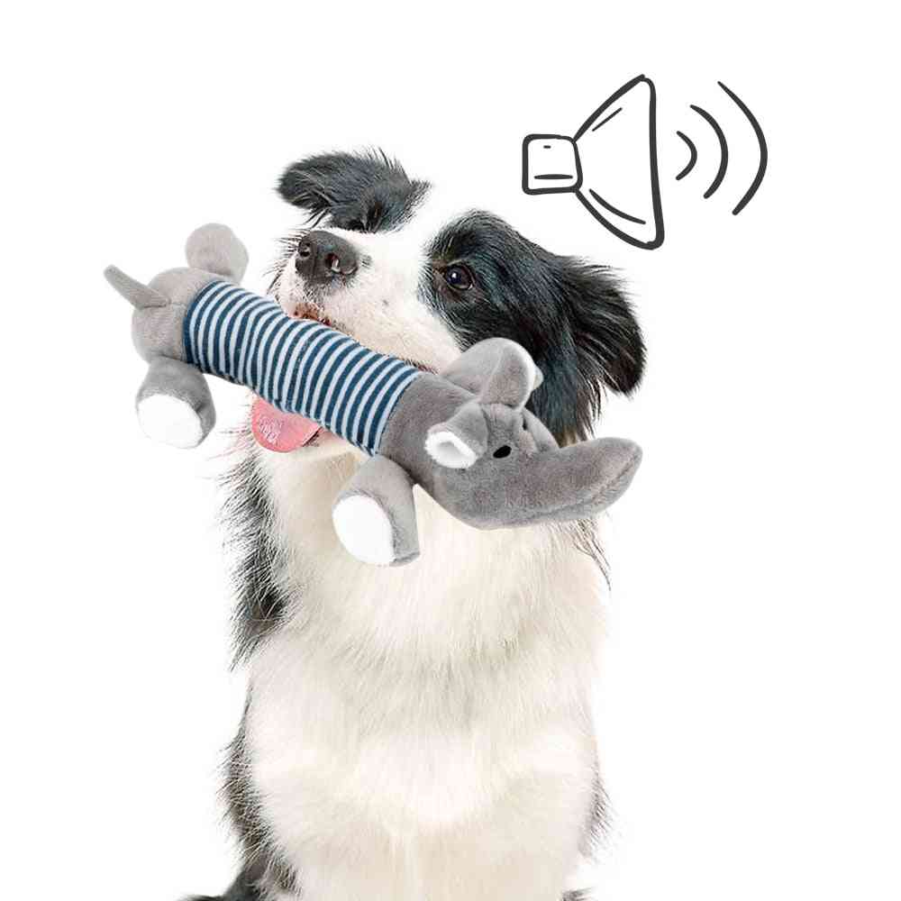 Squeak Chew Dog Sound Dolls Dog Cat Fleece Pet Plush, Elephant Duck Pig Fit For All Pets Durability