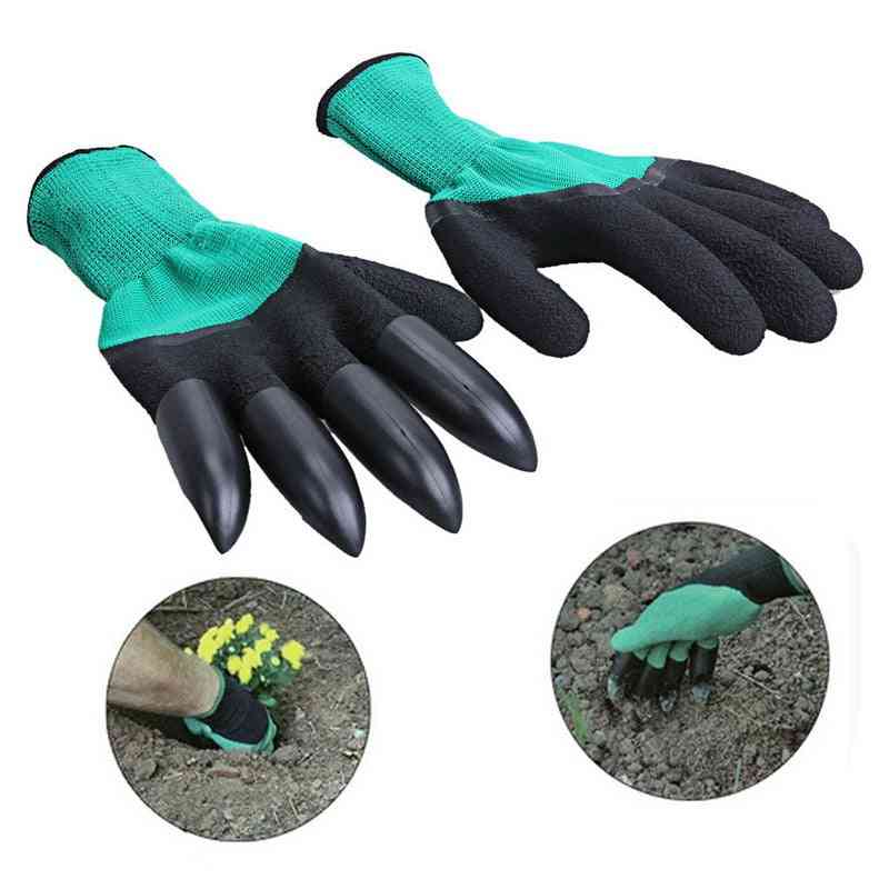 Durable And Waterproof  Rubber Gloves With Claws For Garden, Digging And Planting