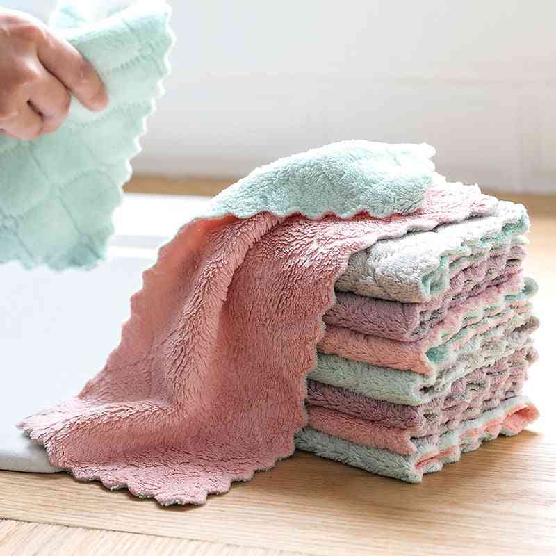 Home Microfiber Towels For Kitchen - Absorbent Thick Cloth For Cleaning, Wiping Table Utensils