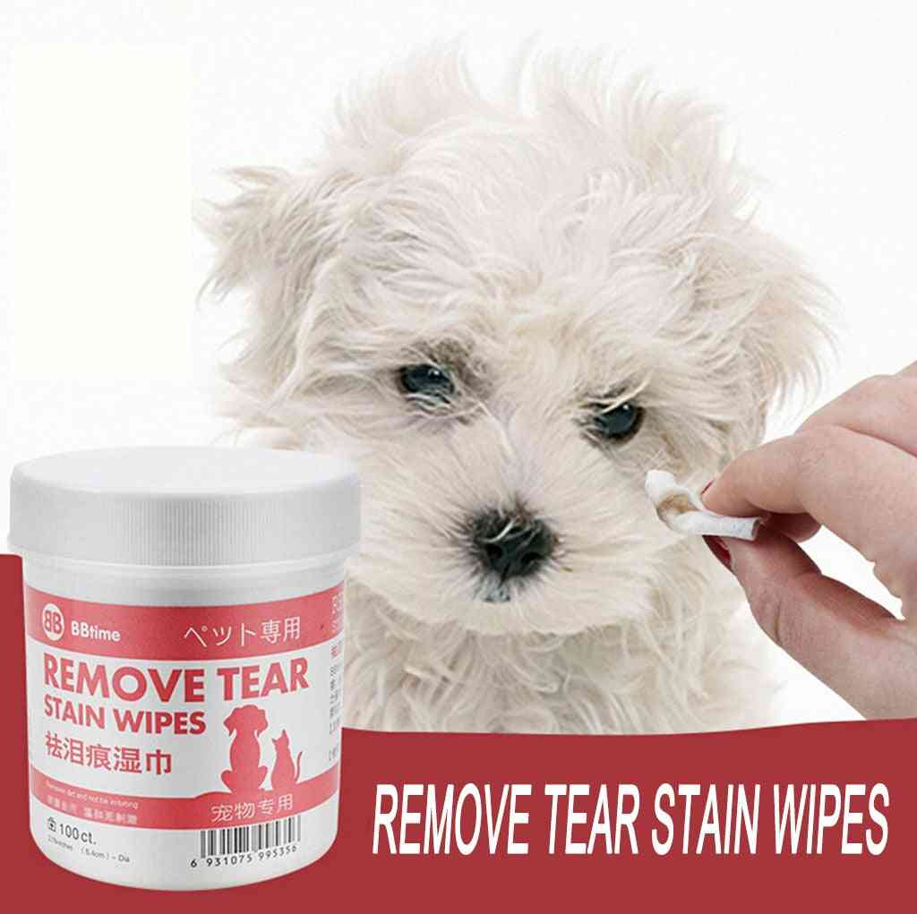 Gatto domestico, cane rimuovi le salviettine per le lacrime - tovagliolo di carta bagnato per la pulizia degli occhi di animali domestici -