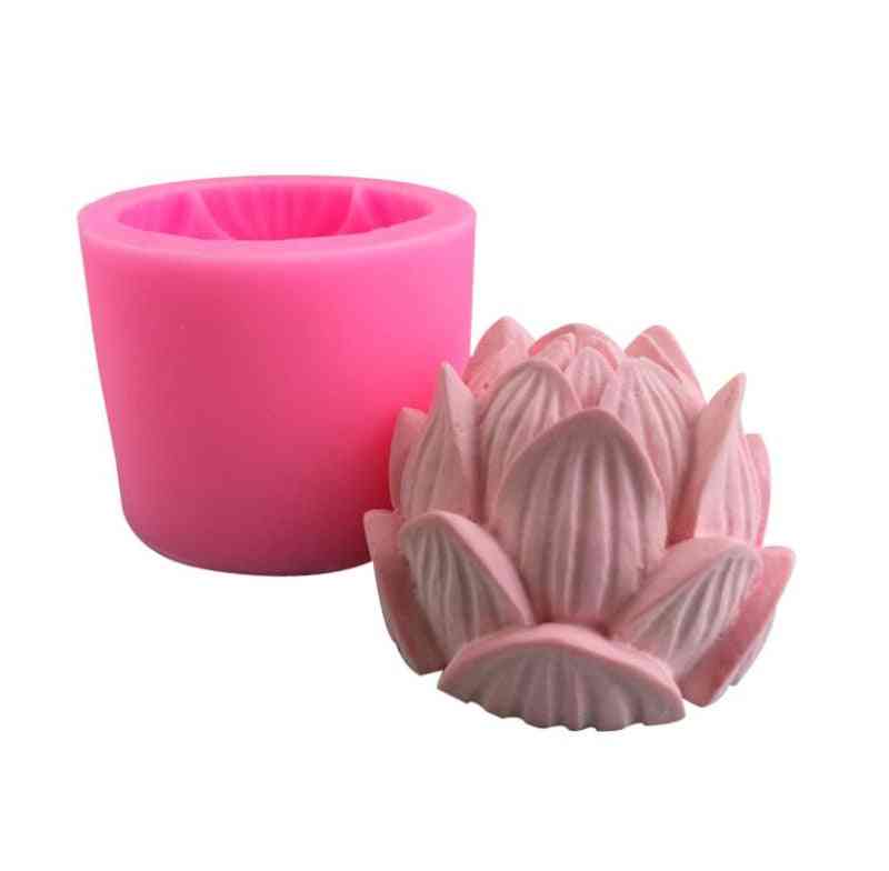 Aromatherapy Silicone Lotus Flower Shape Soap Candle Mold For Cake Decoration