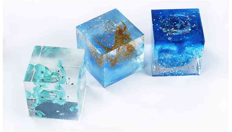 Forma de cubo creativo jabón de vela que hace el molde de silicona - artesanía de resina de aromaterapia