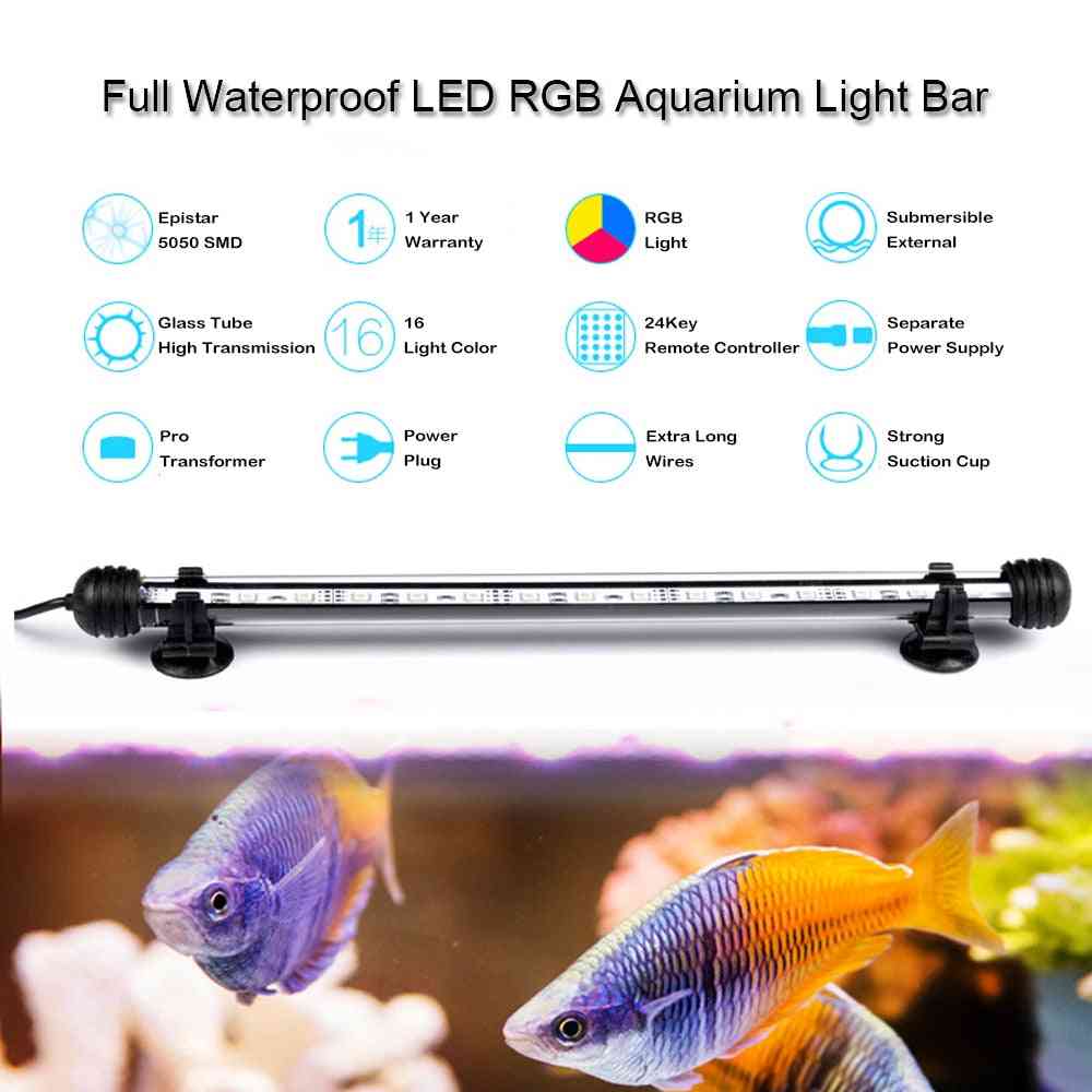 Waterproof Led Aquarium Submersible Lamp - Fish Tank Light Bar Aquatic Decor