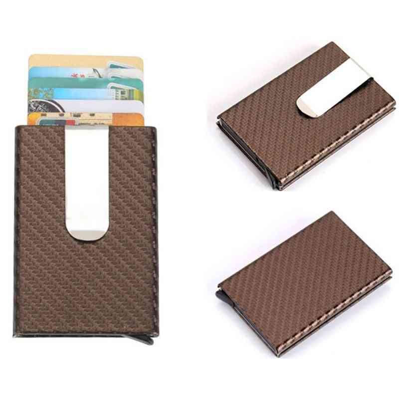 Business Card Holder Wallet - Automatic Slide Case For Id, Credit Storage