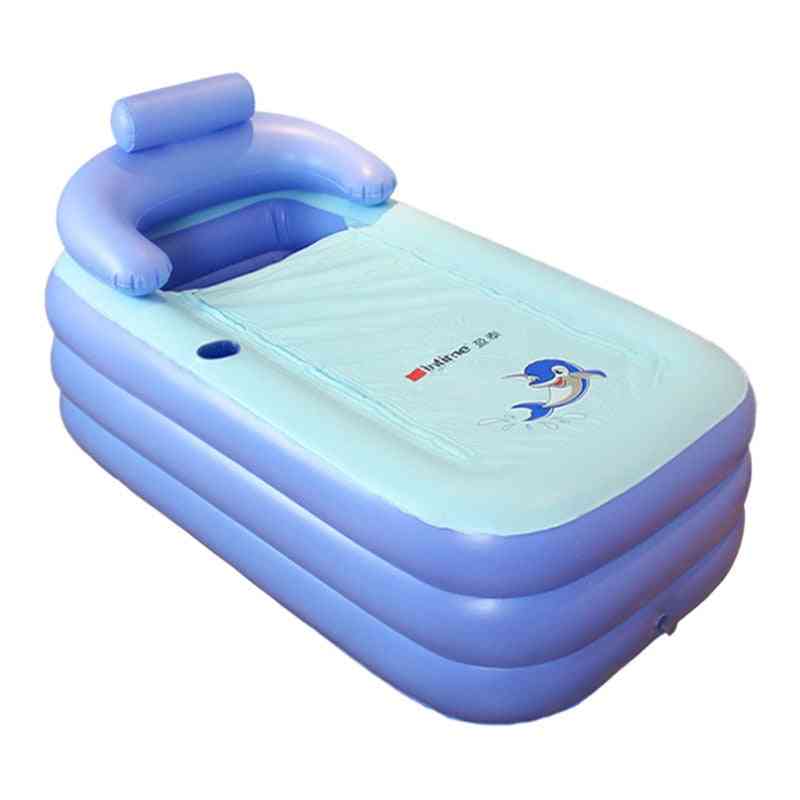 Portable, Inflatable And Folding Bathtub With Neck Support