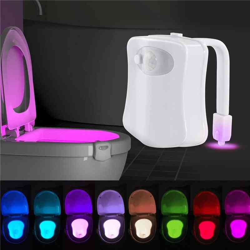 Infraröd induktionsljus toalett toalett nattlampa ledad toalett smart pir rörelsessensor för badrum wc sittplatsbelysning